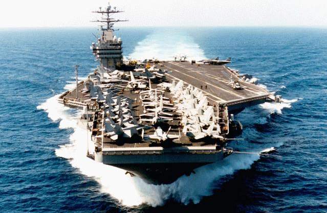 The USS George Washington, a modern nuclear-powered aircraft carrier