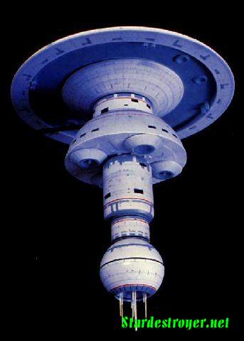 A Federation starship approaches Earth Station McKinley, their largest space station